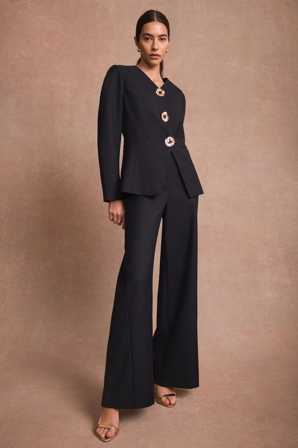 Mint Velvet, Navy Statement Button Sculpted Jacket