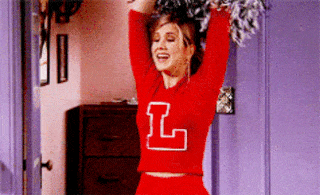 Jennifer Aniston cheerleading