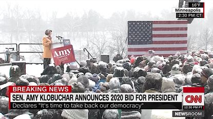 Amy Klobuchar announces 2020 candidacy in a snowstorm
