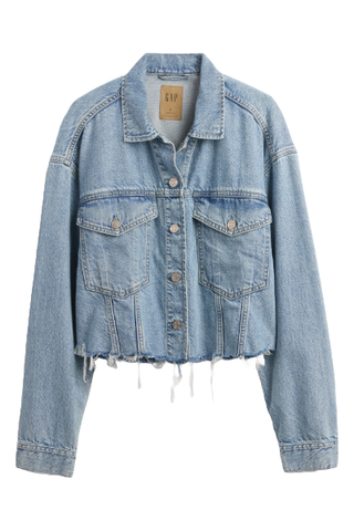 Gap, Ultrasoft Relaxed Cropped Icon Denim Jacket (Was $80) 