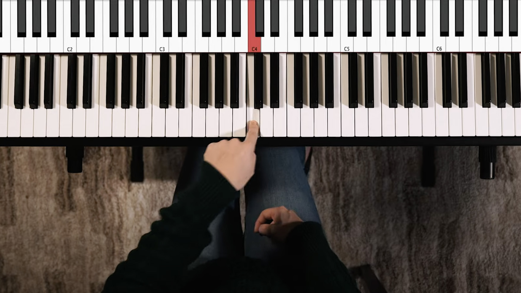 Overhead shot of hands on a keyboard