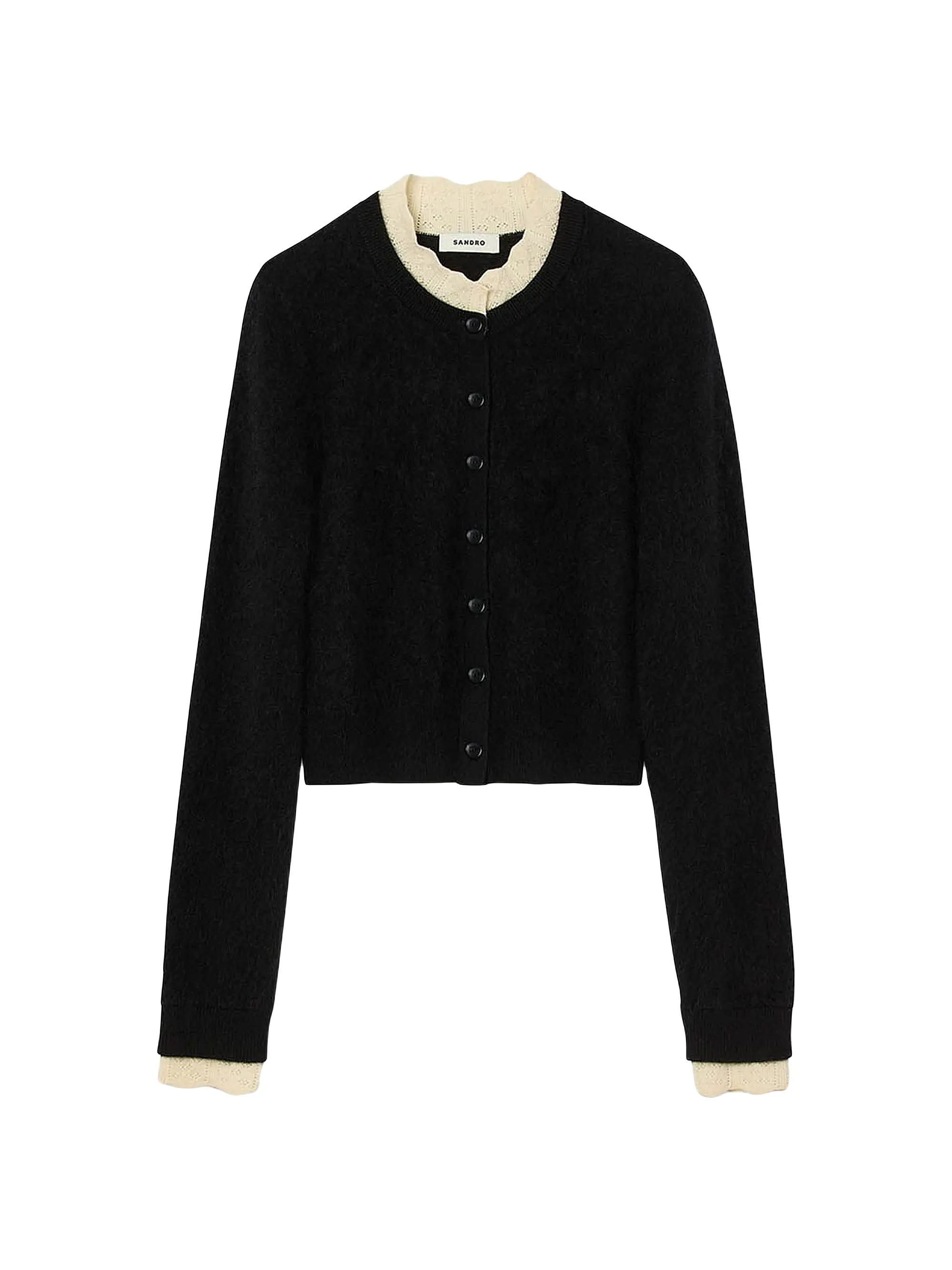 Pointelle Collar Cardigan