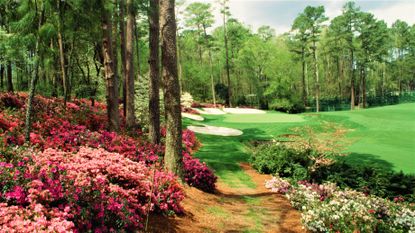 All the Augusta National hole names tale the name of flowers or trees - the 13th shown here at the 1969 Masters is Azalea 