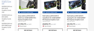 Overclockers webpage with small icons saying how many people have viewed a product.