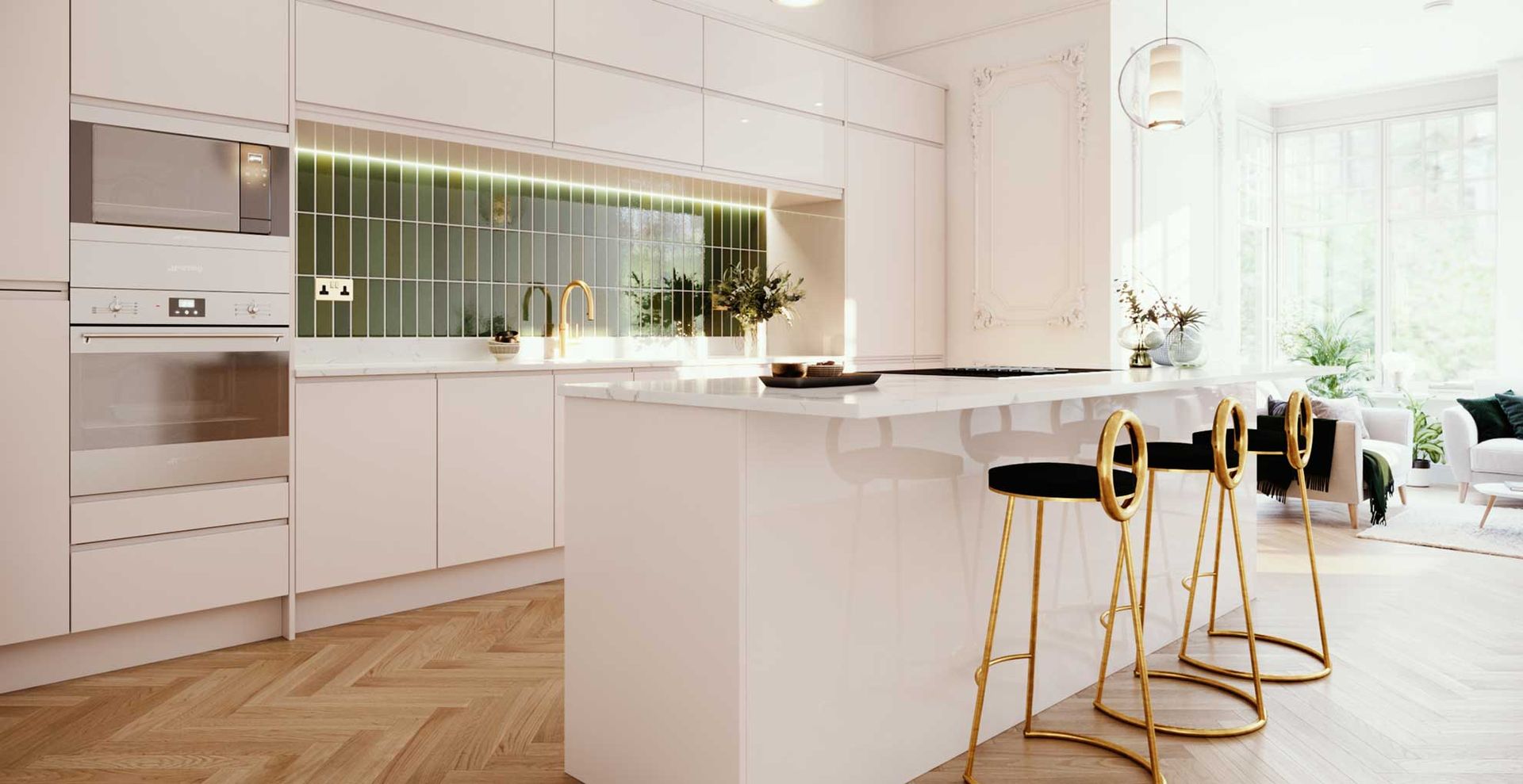 pale pink kitchen