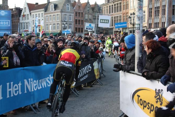 A wall of noise greeted Tom Boonen (Omega Pharma-QuickStep) before the start.