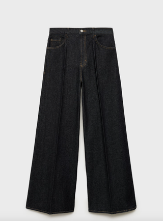 MANGO, High-Rise Wideleg Rinse-Wash Jeans