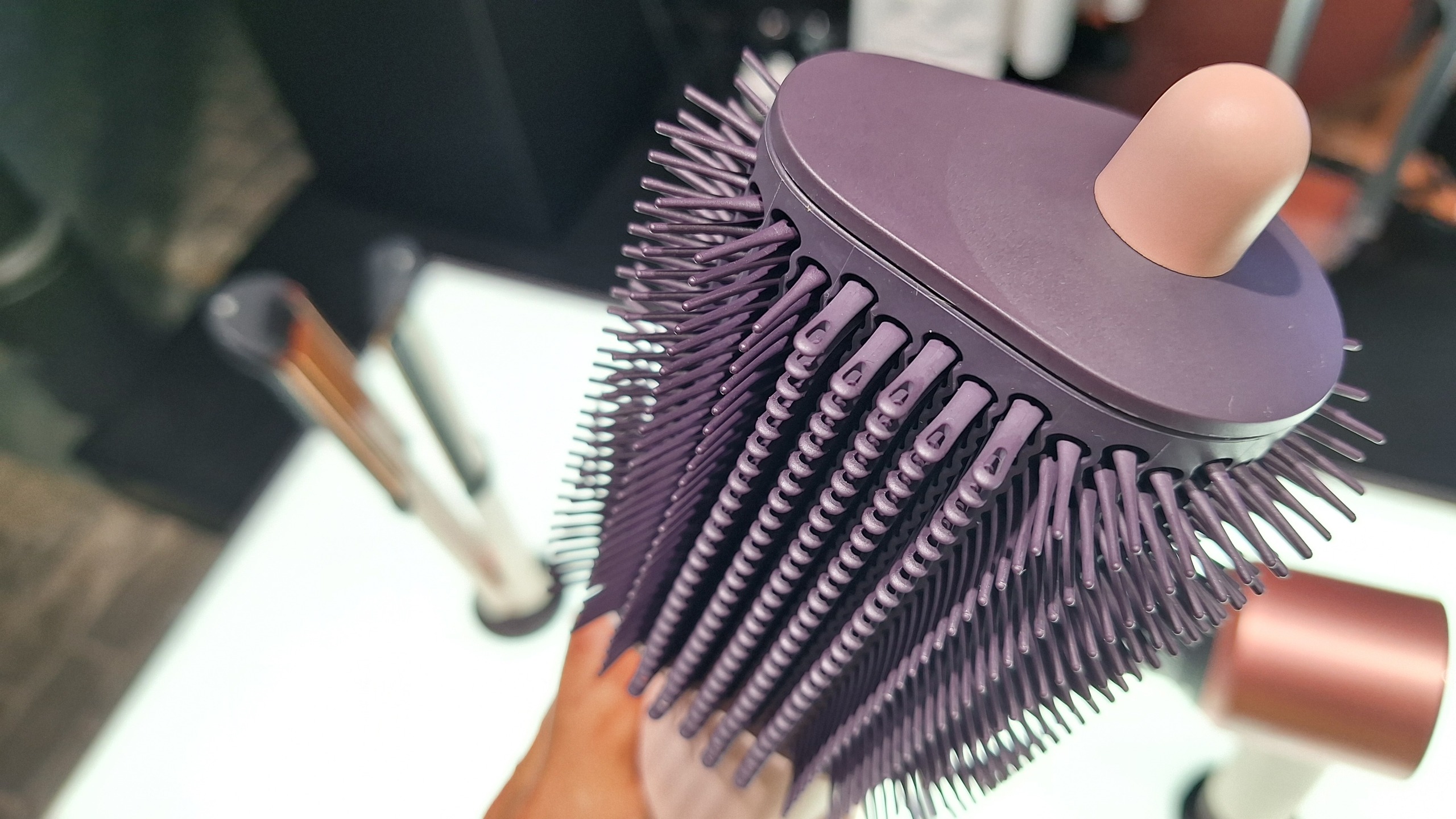 Close up of Dyson Airsmooth dryer brush