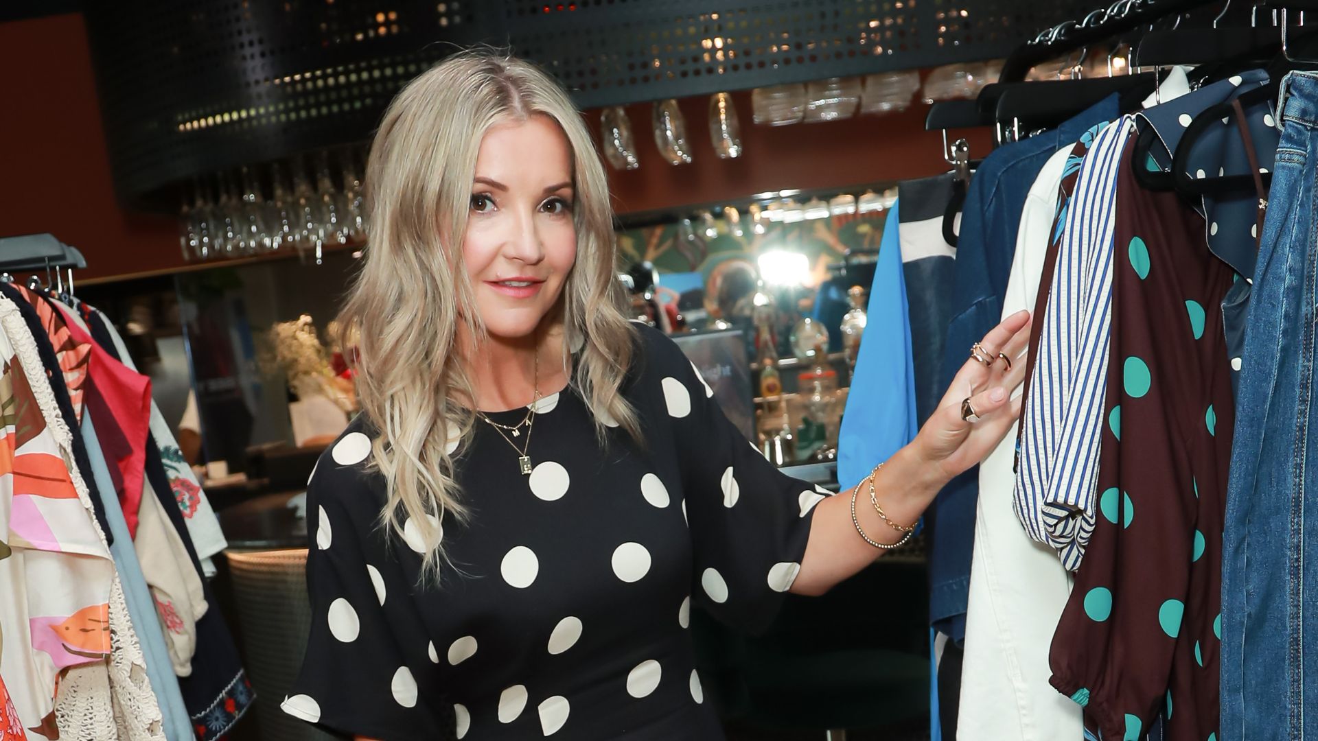 Helen Skelton in polka dot dress
