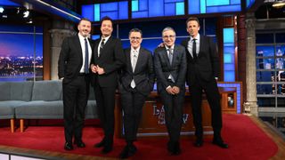 The Late Show with Stephen Colbert and guests Jimmy Kimmel, Jimmy Fallon, John Oliver, and Seth Meyers during Monday&rsquo;s May 11, 2026.