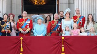 The Royal Family watch the flypast on the balcony of Buckingham Palace