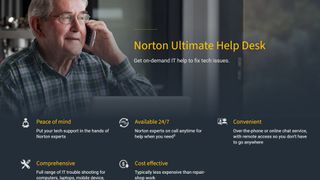 Norton Ultimate Help Desk website showing customer calling