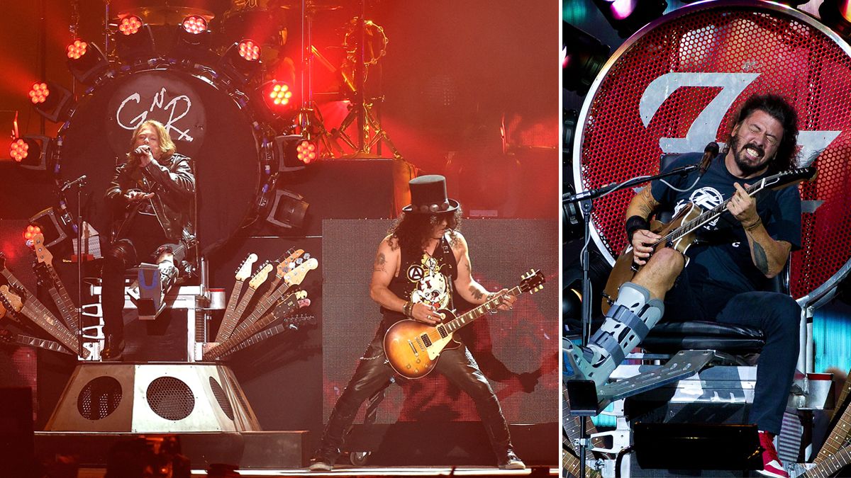 Axl Rose borrowed Dave Grohl&#039;s &quot;throne&quot; after breaking his foot