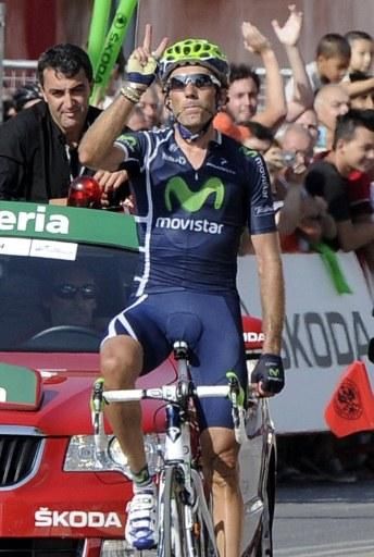 Pablo Lastras (Movistar) made an emotional winning salute