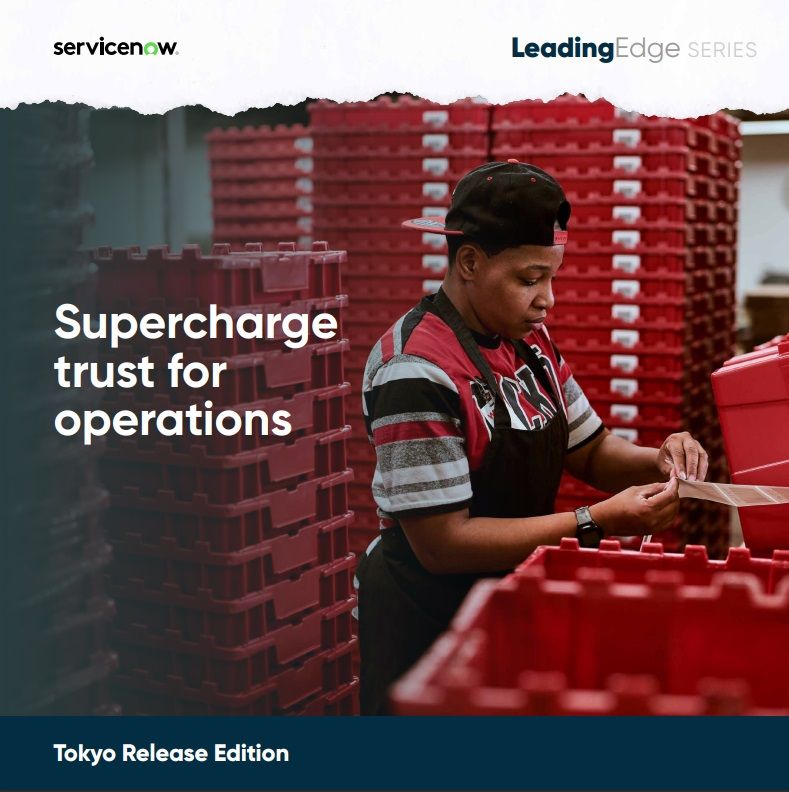 Whitepaper cover of female worker wearing a cap backwards, surrounded by pallets, pulling sticky labels