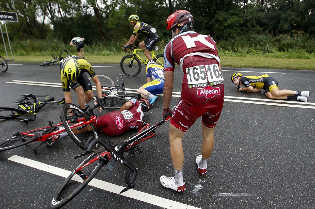 A crash disrupted the sprint