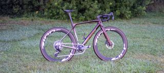 A Merida Mission gravel bike on some grass 