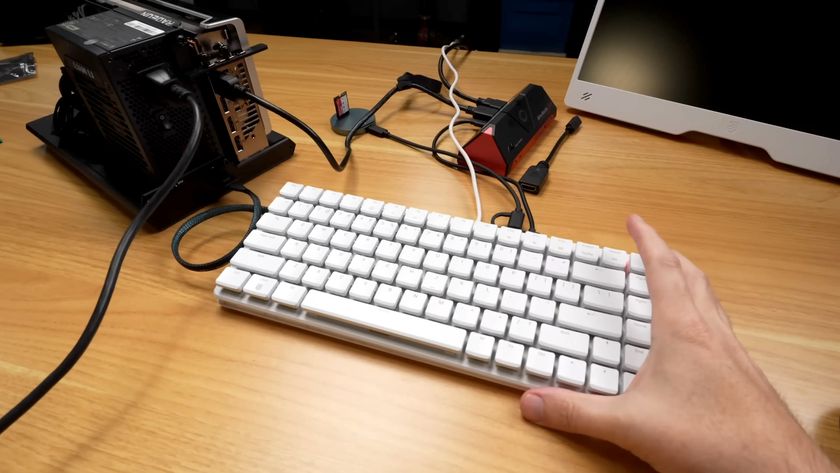 A still from a Jeff Geerling video, showing the additional of an external GPU to a Raspberry Pi 500+