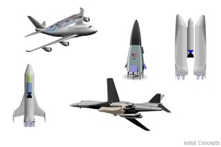 This image, taken from a DARPA presentation, shows several potential designs for the U.S. military's planned XS-1 Experimental Spaceplane, an innovative robotic spacecraft project to launch satellites into orbit cheaply and efficiently.