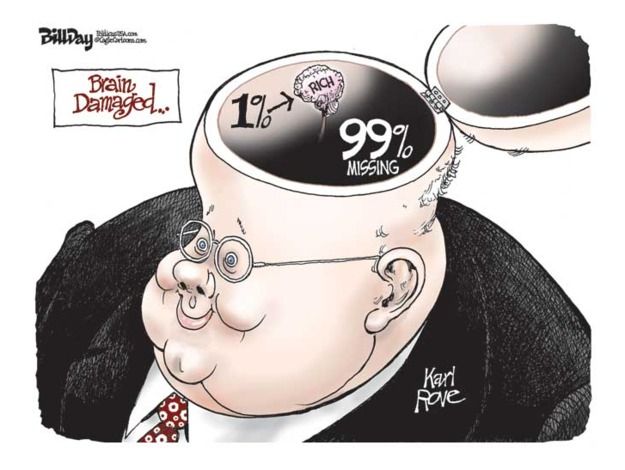 Political cartoon Karl Rove Hillary Clinton