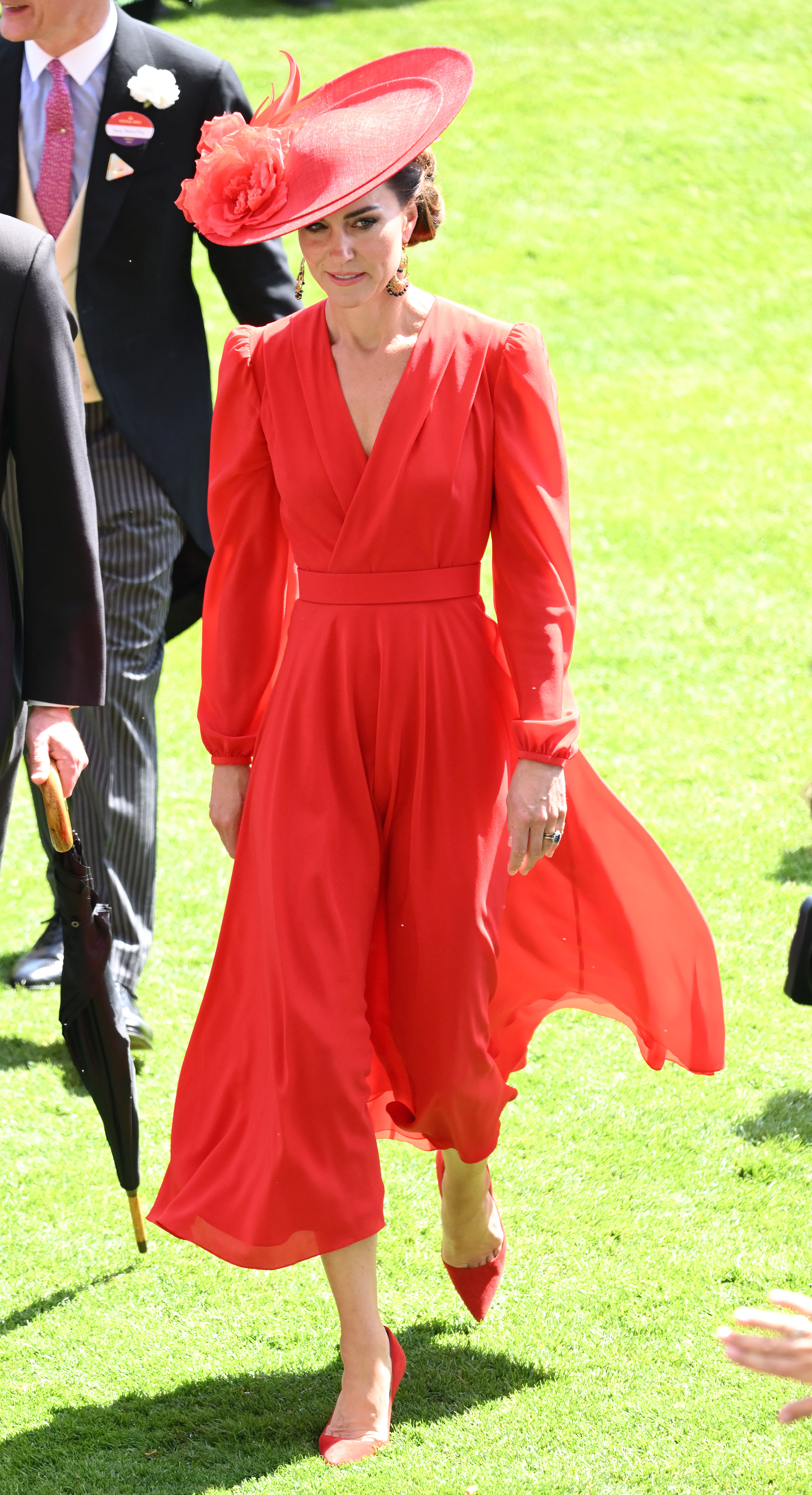 Kate Middleton wearing a red dress at Royal Ascot