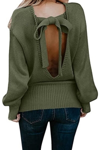 Chuanqi Open Back Pullover Sweater, $41