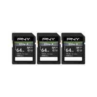 PNY Elite-X Class 10 U3 V30 64GB 3-pack |$24.99 now $17.79 at Amazon