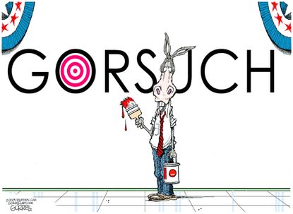 Political Cartoon U.S. Neil Gorsuch Supreme Court Democrats