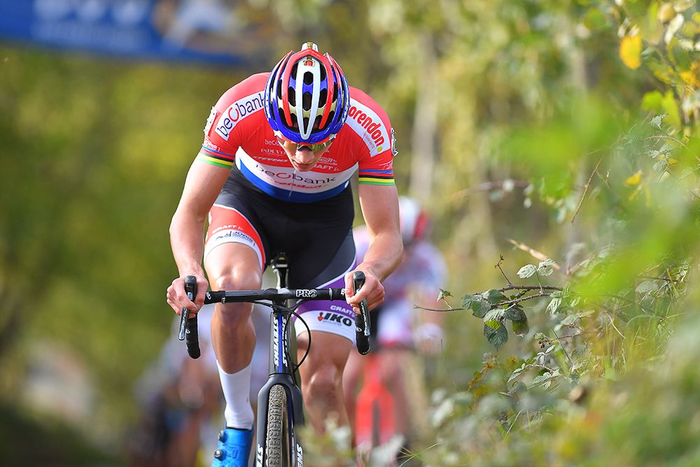 Mathieu van der Poel en route to winning Koppenbergcross
