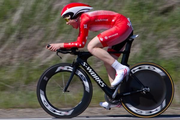 Canadian time trial champion Clara Hughes finished second in the women's time trial.