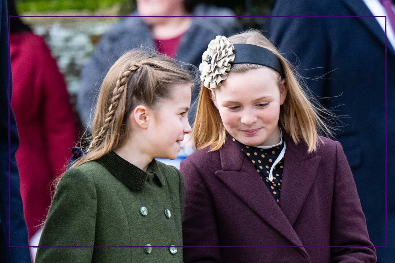 Princess Charlotte and Mia Tindall smiling