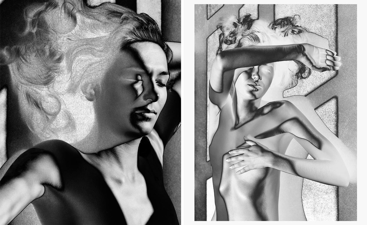 black and white images of women by Mona Kuhn