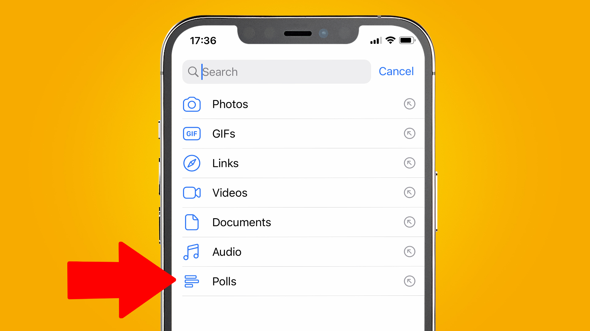 Una pantalla de iPhone con fondo amarillo que muestra una nueva función de WhatsApp