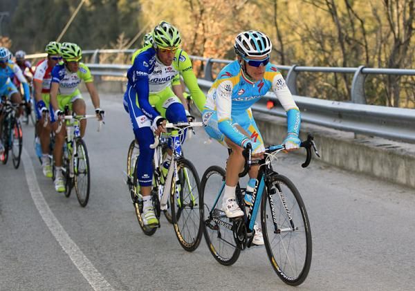Enrico Gasparotto (Astana) on the front of the peloton.