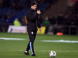 Manchester City assistant coach Mikel Arteta was on duty for the Oxford game despite being linked with a move to Arsenal