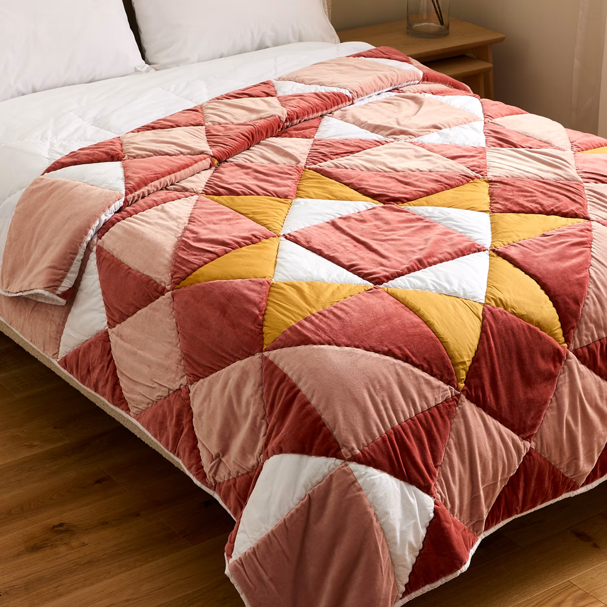 M&amp;amp;S Velvet Patchwork Bedspread