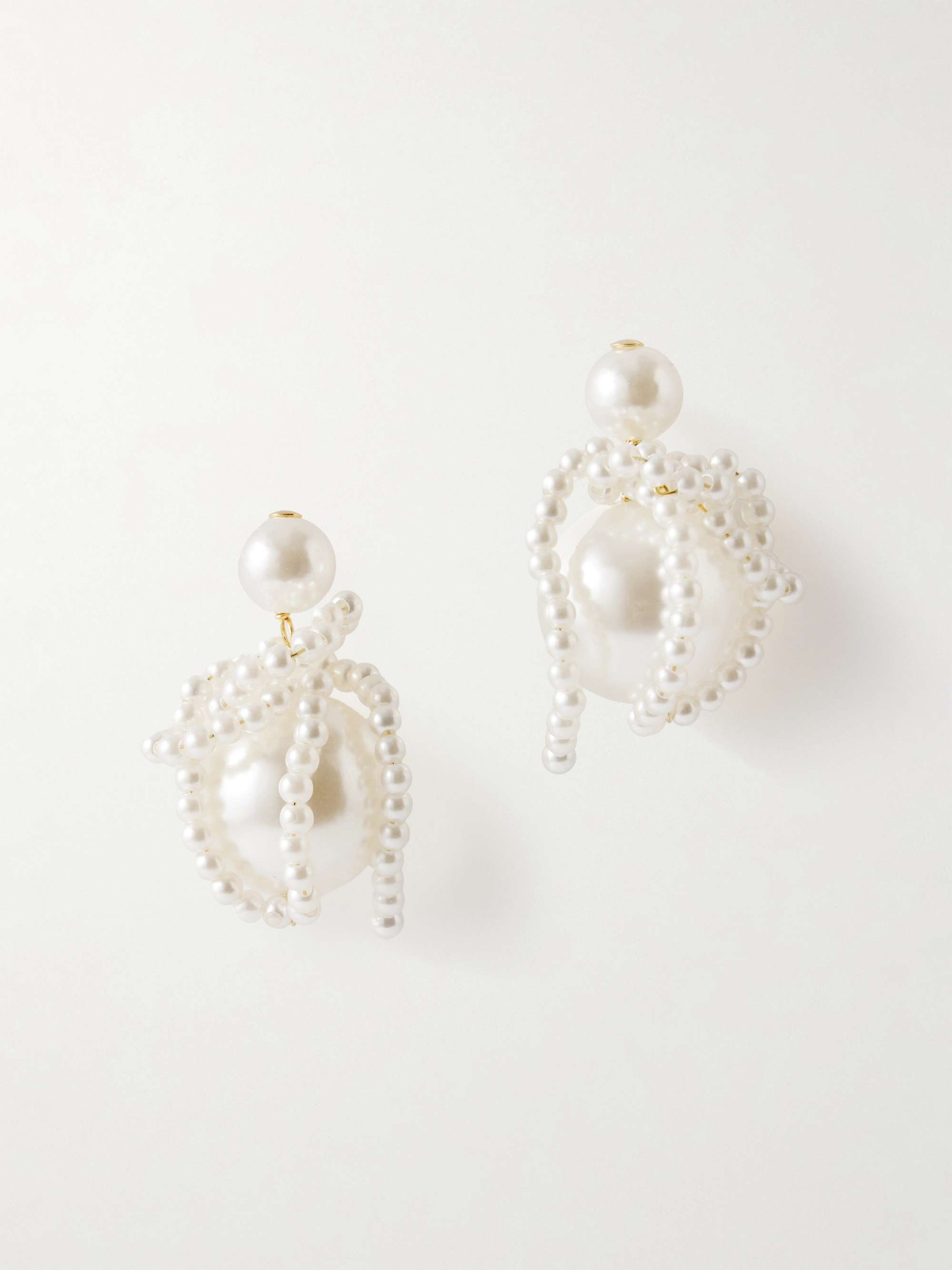 Gold-Plated Faux Pearl Earrings