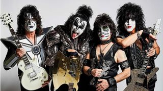 [from left] Tommy Thayer, Gene Simmons, Eric Singer and Paul Stanley, photographed in Van Nuys, California, October 17, 2018