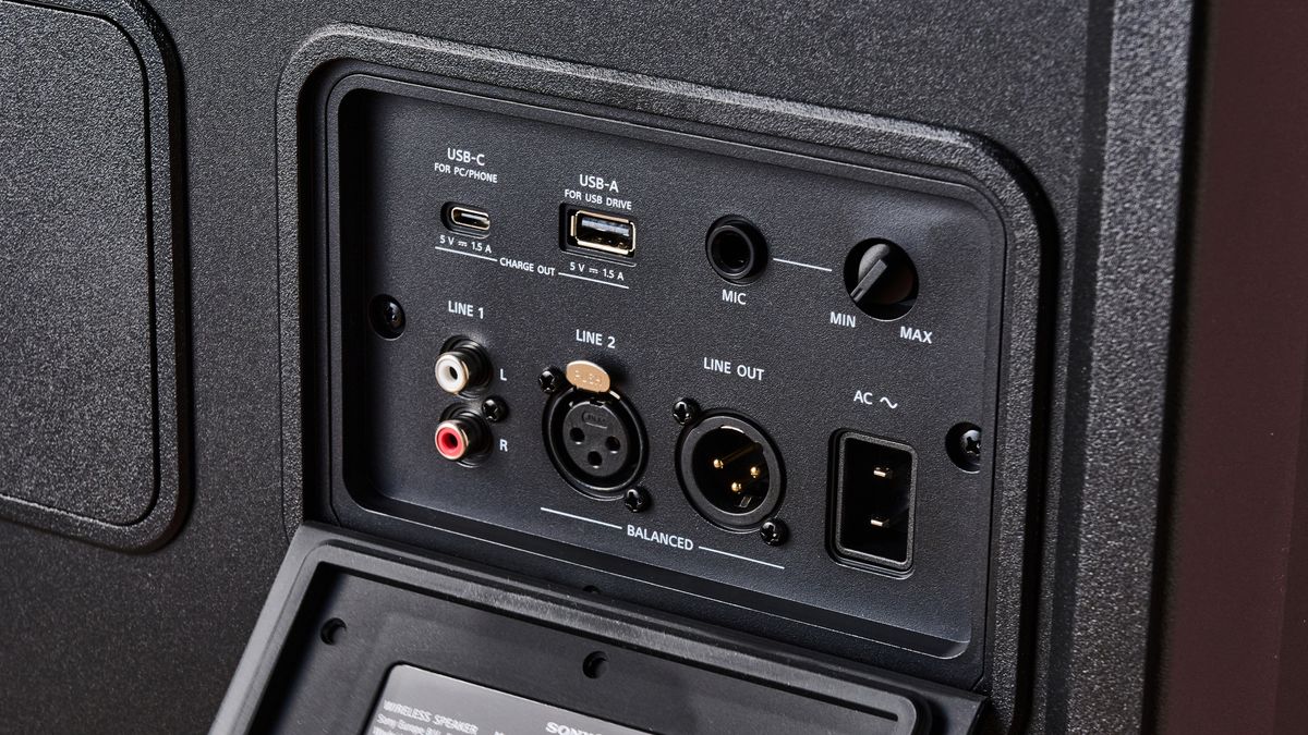 Ports on the reverse side of the Sony ULT Tower 7