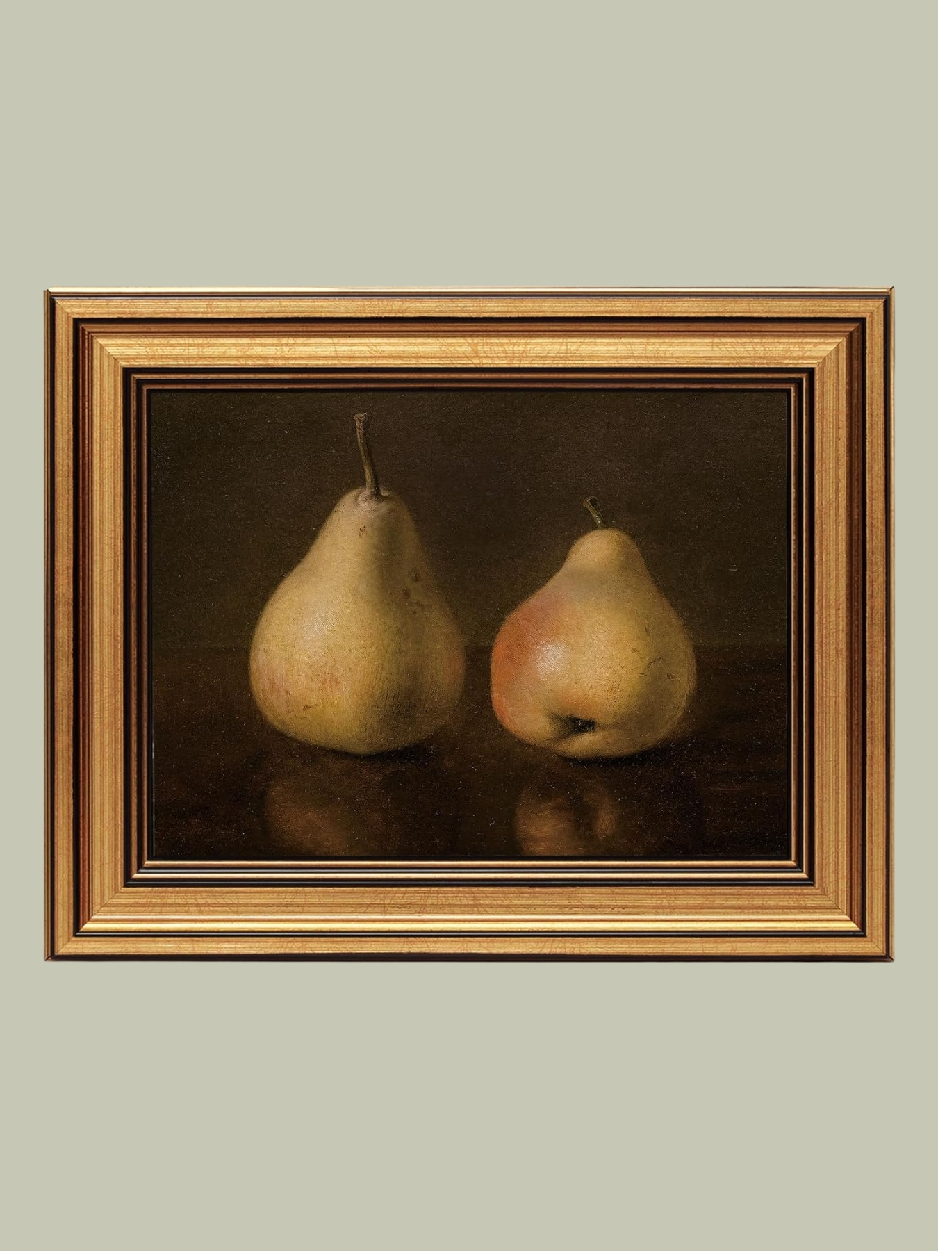 Amazon, Pear Fruits Gold Framed Vintage Wall Art