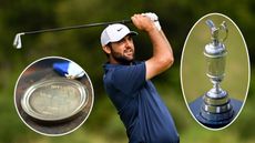 Scottie Scheffler and the Open gold medal and Claret Jug