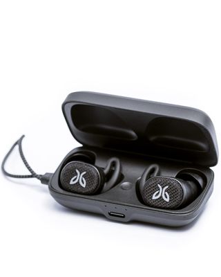 Jaybird Vista 2 earbuds in case in black.