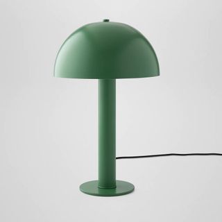 A green mushroom lamp