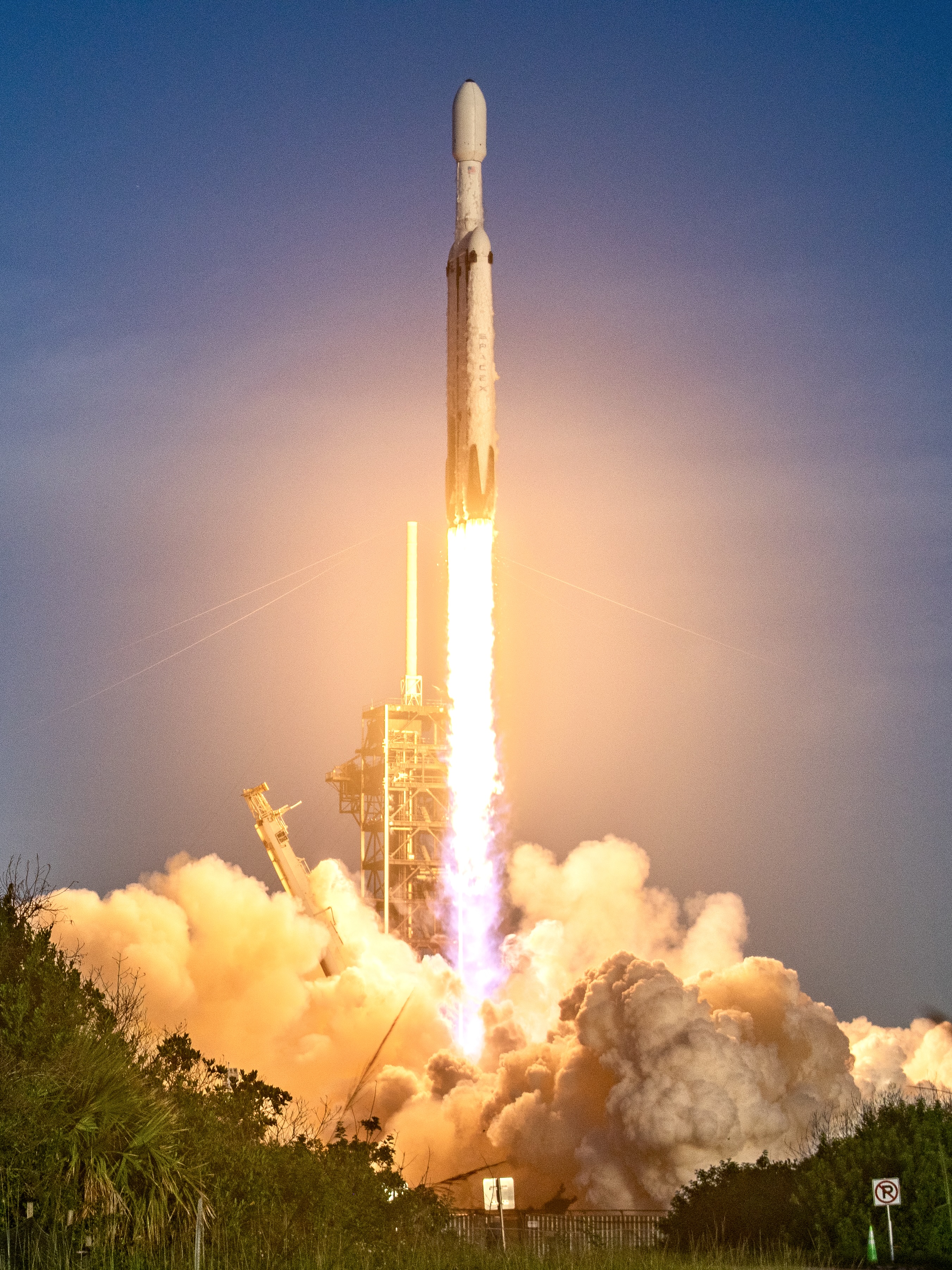 A rocket launches