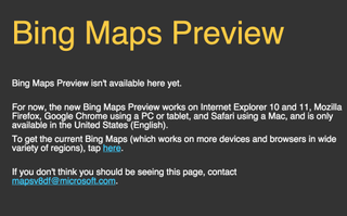 Maps Preview Landing Page