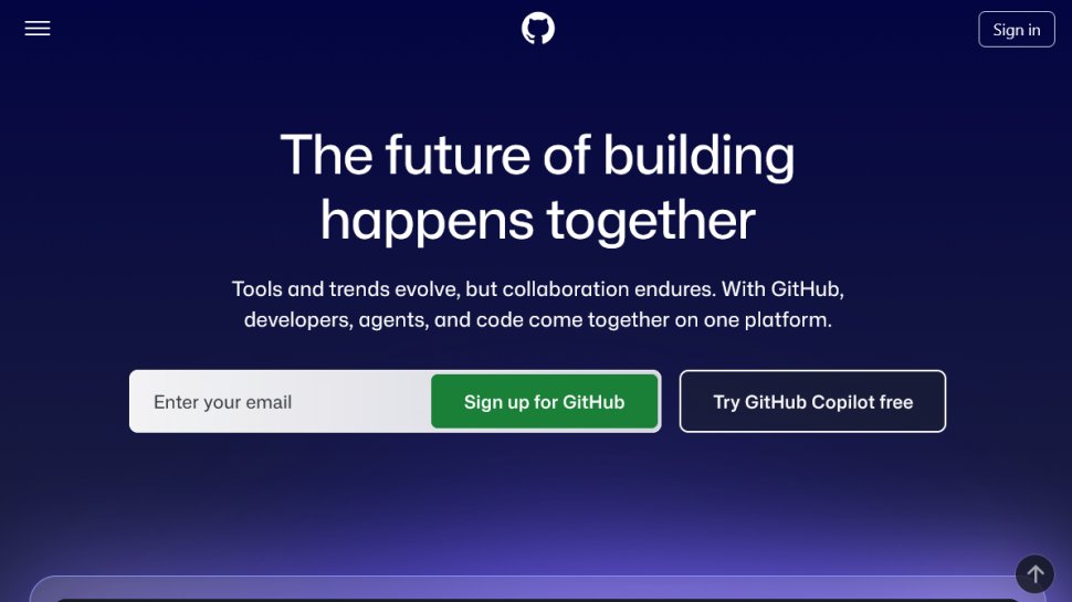 GitHub website screenshot (February 2026).