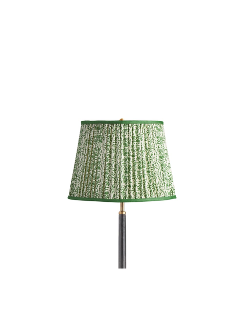 12" Straight Empire Shade in Emerald 'Posy' Linen 