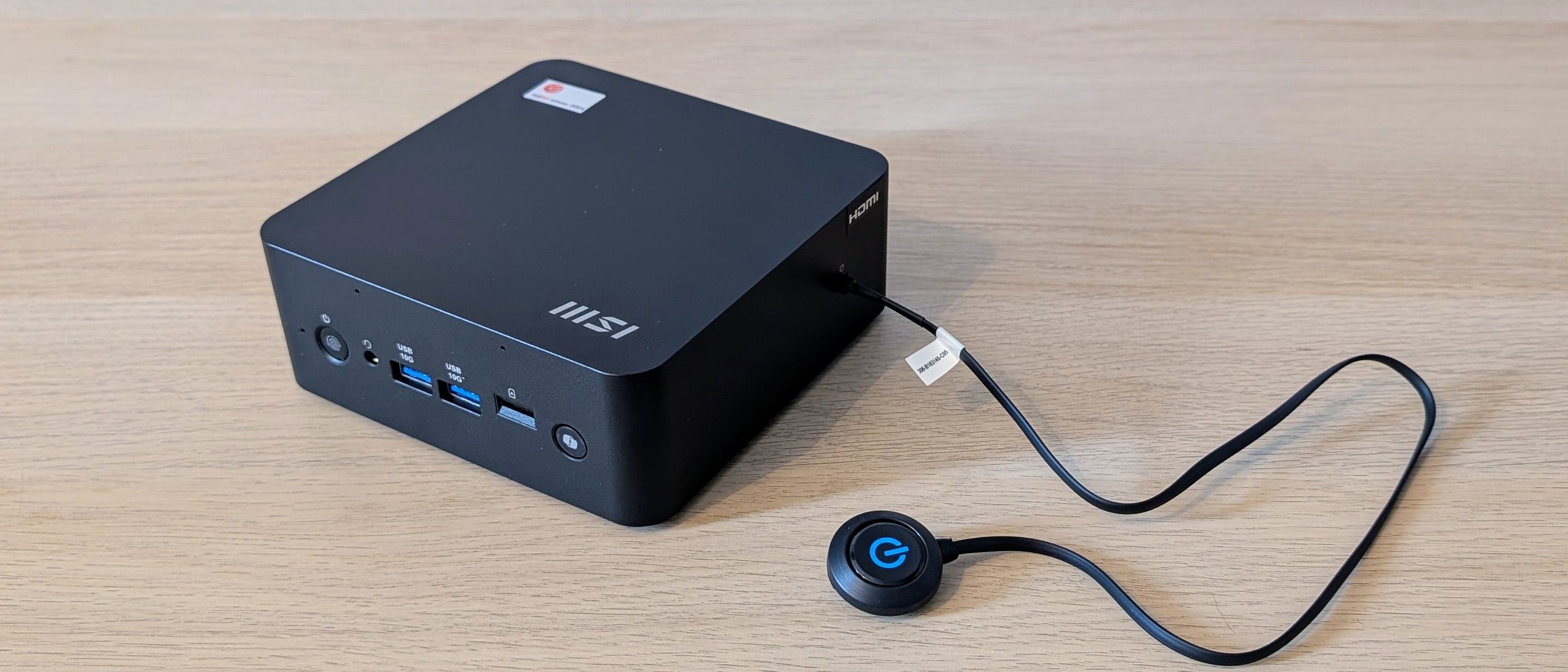 The MSI Cubi NUC AI+ 2MG on a desk