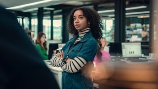 Maria crosses her arms in Black Mirror