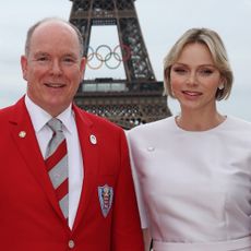  Prince Albert II of Monaco and Princess Charlene of Monaco attend the red carpet ahead of the opening ceremony of the Olympic Games Paris 2024 on July 26, 2024 in Paris, France. 